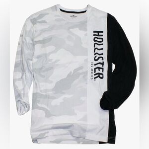 Hollister XS T shirt mens camo Los Angeles Oversized logo graphic top retro teen